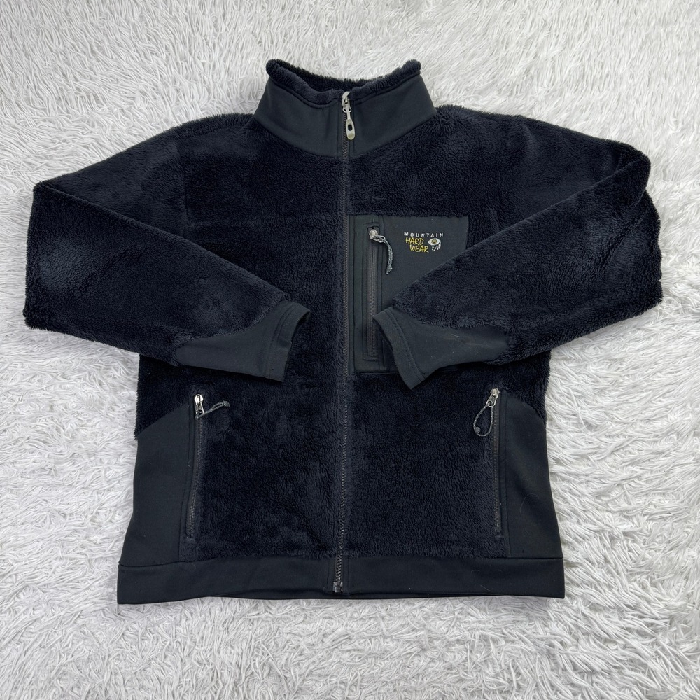 Mountain Hardware Jacket Womens Large Black Monkey Fur Fleece Full Zip Pockets L